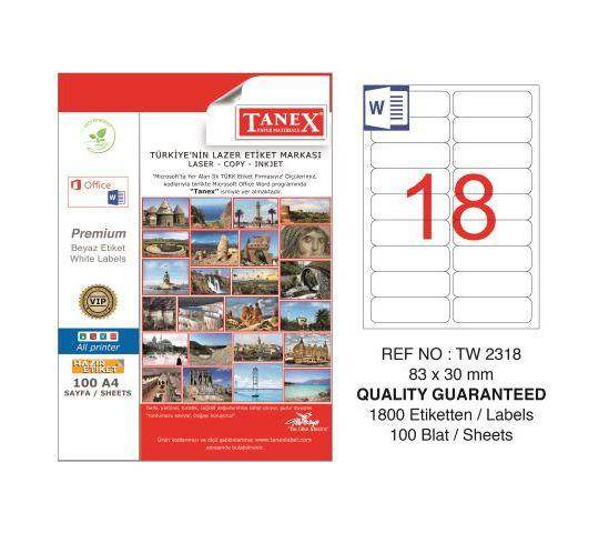 ლეიბლი ა4 1x18 100ფურც (83x30) - 18 ნაჭრიანი