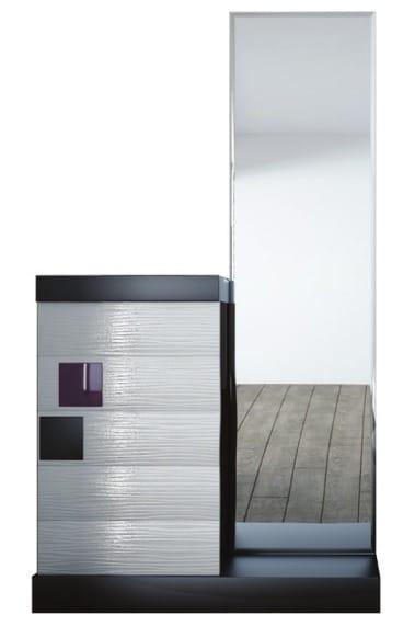 კომოდი სარკით - White Gofre