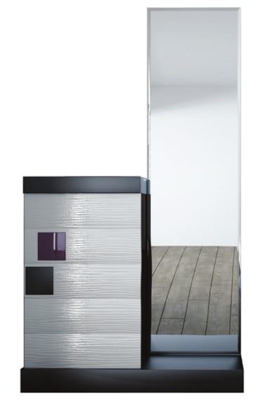 კომოდი სარკით - White Gofre