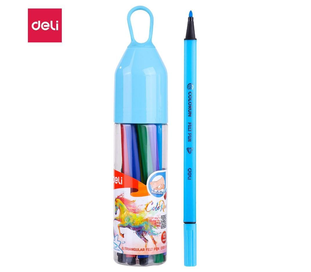 ფლომასტერების ნაკრები 12 ფერი