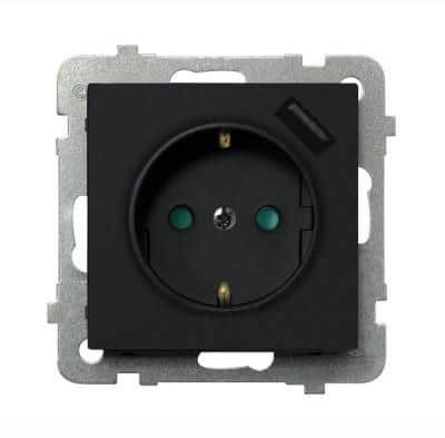 როზეტი დამიწებით GP-1RSPUSB-m-33 1 განყოფილებიანი plus USB