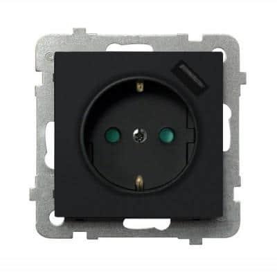 როზეტი დამიწებით GP-1RSPUSB-m-33 1 განყოფილებიანი plus USB