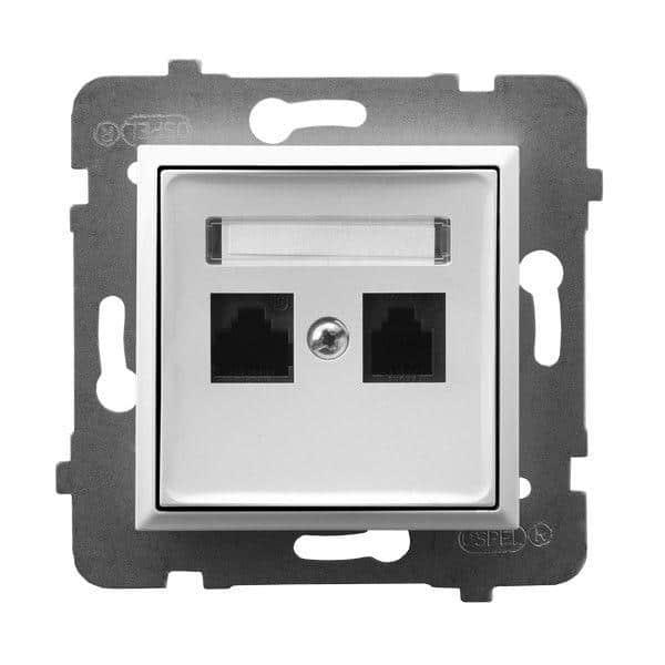 როზეტი კომპიუტერის CAT 5E GPK-2U-K-m-00 2 განყოფილებიანი