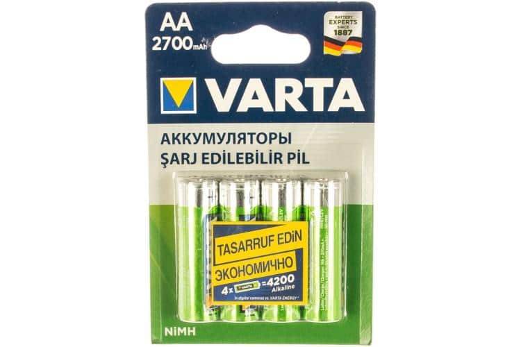 დასატენი ელემენტი VARTA AA 2700 mAh 4 ც.