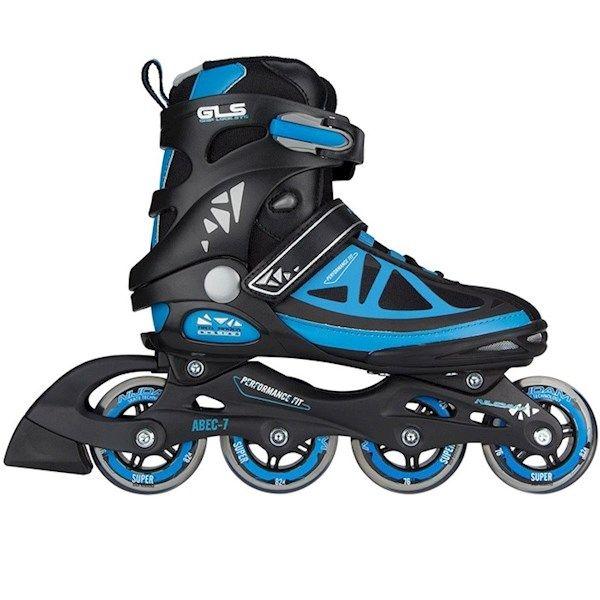 როლიკები ზომა 42 NIJDAM 52RE შავი-ვერცხლისფერ-ლურჯი