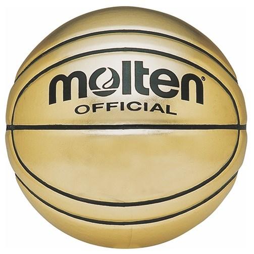 კალათბურთის ბურთი MOLTEN BG-SL7 სუვენირი, სინთ. ტყავი, ოქროსფერი