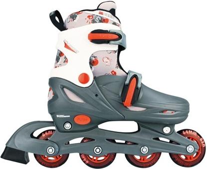როლიკები NIJDAM Inline Junior 3-IN-1 52QM 30-33 ნაცრისფერი-წითელი თეთრი