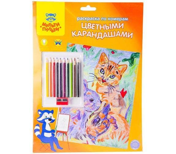 სახატავი ნაკრები ფერადი ფანქრებით А4 მულტი