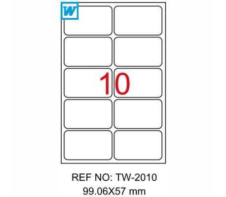 ლეიბლი ა4 1x10 100ფურც (99.06x57) - 10 ნაჭრიანი