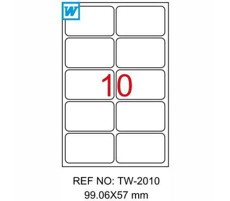 ლეიბლი ა4 1x10 100ფურც (99.06x57) - 10 ნაჭრიანი