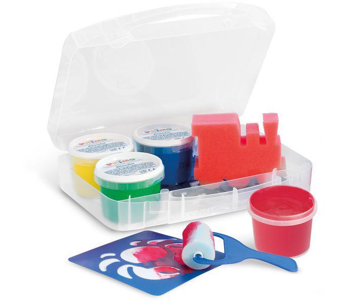 თითებით სახატავი საღებავი 4x100ml კონტეინერით 4 ფერი