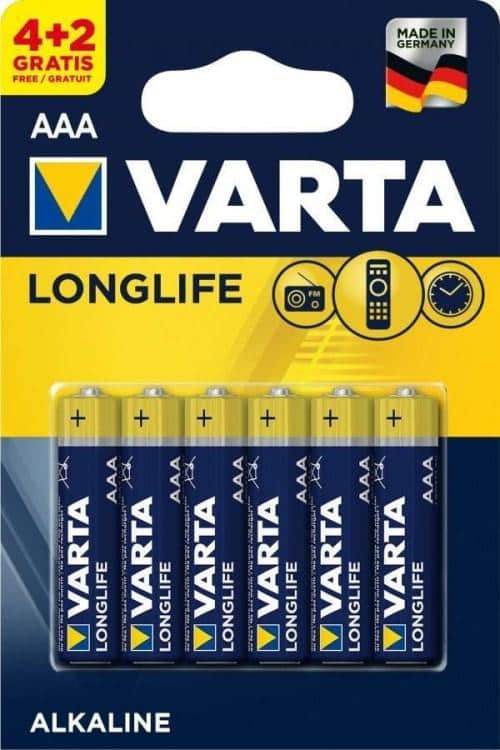 ელემენტი Varta Longlife Alkaline AAA 4 plus2 ც