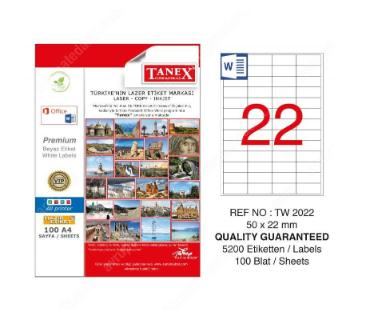 ლეიბლი ა4 1x22 100ფურც (50x22) - 22 ნაჭრიანი