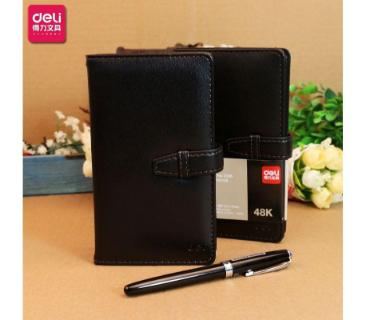 ბლოკნოტი ტყავის ყდით 175x95მმ - 98 ფურცელი - ხაზი