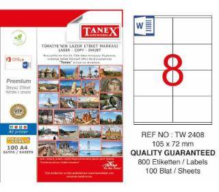 ლეიბლი ა4 1x8 100ფურც (105x72) - 8 ნაჭრიანი