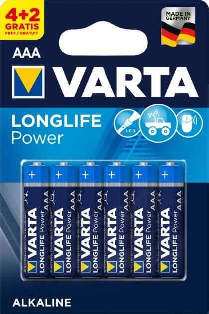ელემენტი Varta Longlife Power Alkaline AAA 4 plus2 ც