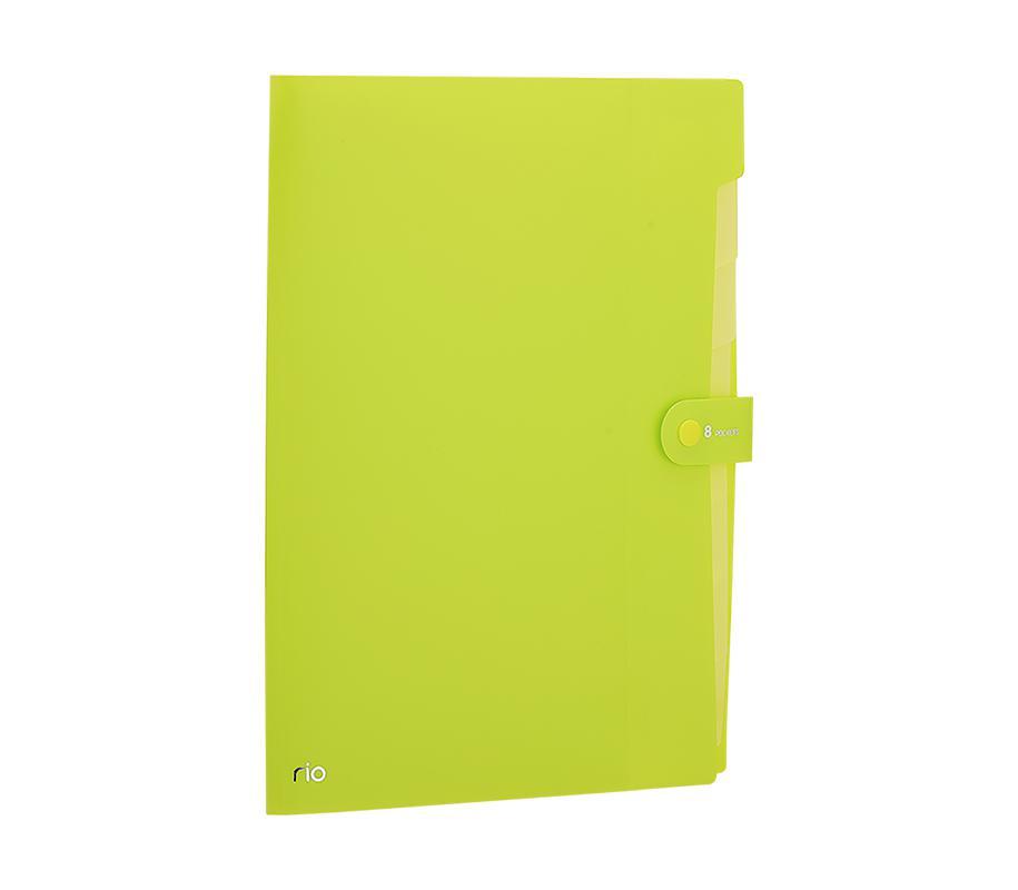 სასაბუთე ჩანთა პლასტიკური A4 -8 განყოფილებით RIO
