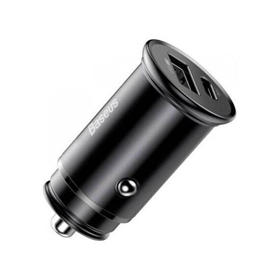 Circular Metal PPS Quick Car Charger 30W Support VOOC CCYS-C01