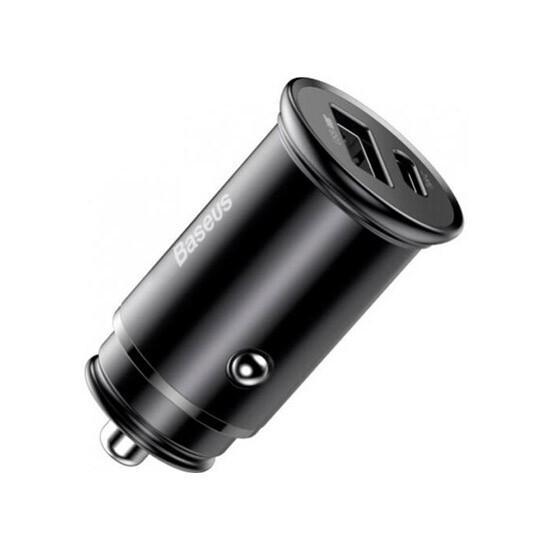 Circular Metal PPS Quick Car Charger 30W Support VOOC CCYS-C01