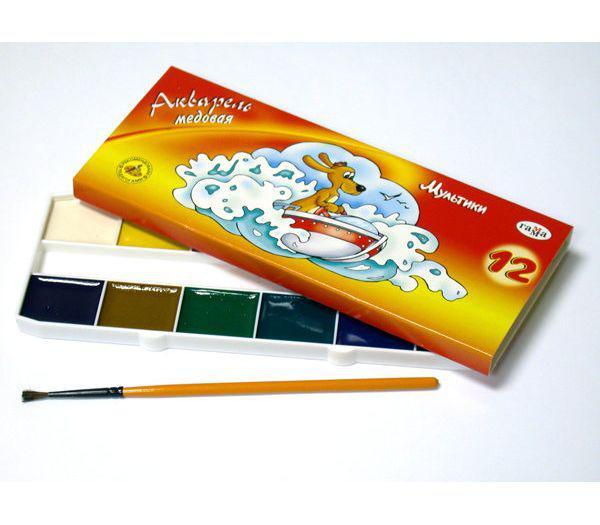 აკვარელი 12ფ ფუნჯით