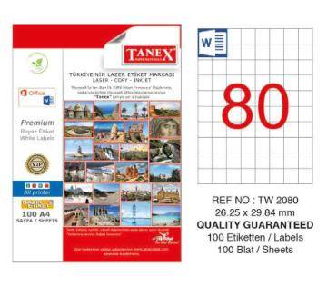 ლეიბლი ა4 1x80 100ფურც (26.2×29.7) 80 ნაჭრიანი