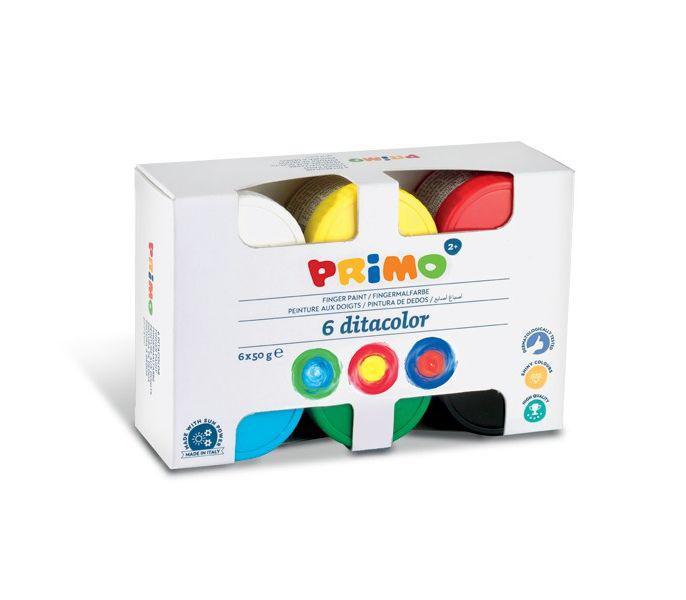 თითებით სახატავი საღებავი 6x50ml კონტეინერით 6 ფერი