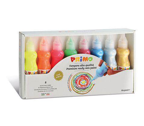 გუაში 50 ml poster paint. 4 fluo plus 4 metallic