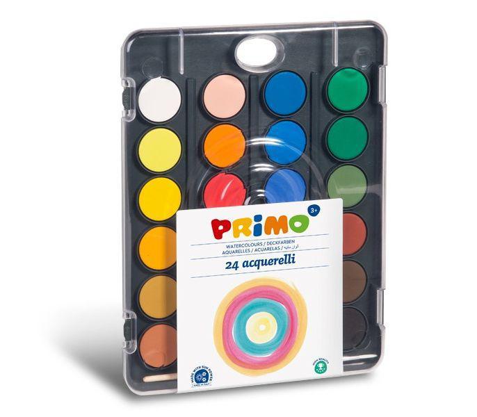 აკვარელი 24 watercolour tablets 30 mm with lid mixing palette and 1 brush