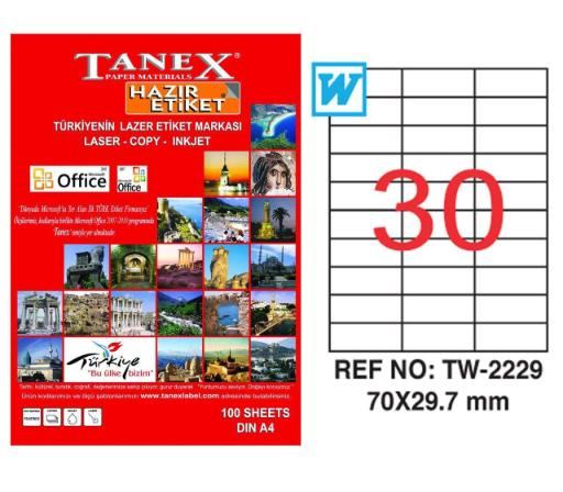 ლეიბლი ა4 1x30 100ფურც (70x297) - 30 ნაჭრიანი