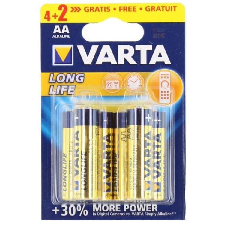 ელემენტი VARTA Alkaline Longlife AA 4 plus2 ც