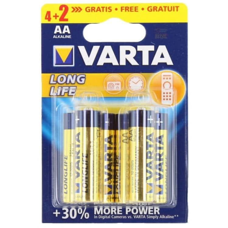 ელემენტი VARTA Alkaline Longlife AA 4 plus2 ც