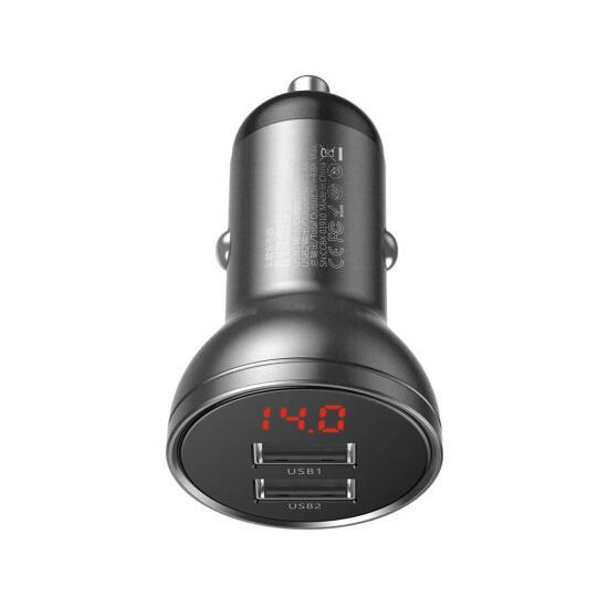 Digital Display Dual USB 4.8A Car Charger 24W CCBX-0G