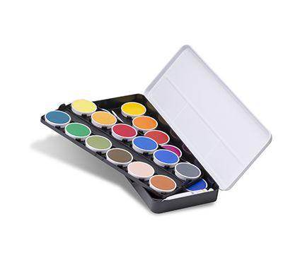 აკვარელი Watercolour set 24x30mm plusbrush pluswhite tube