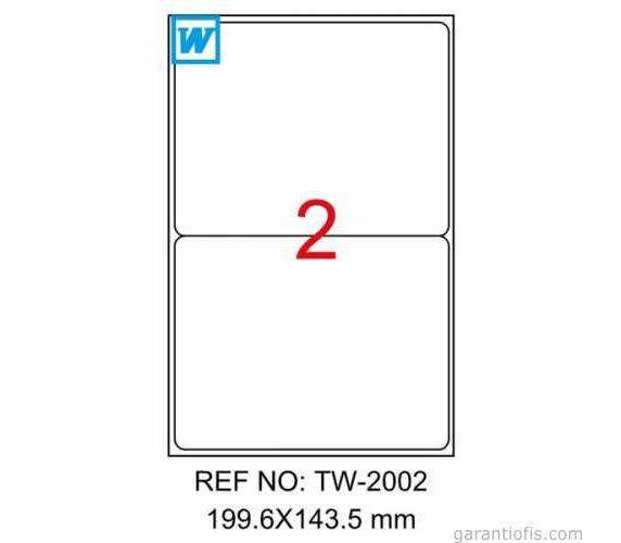 ლეიბლი ა4 1x2 (199.6x143.5)100ფურც - 2 ნაჭრიანი