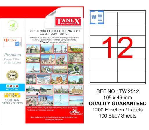 ლეიბლი ა4 1x12 100ფურც(105 x 46) 2512