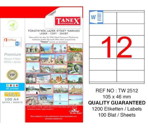 ლეიბლი ა4 1x12 100ფურც(105 x 46) 2512