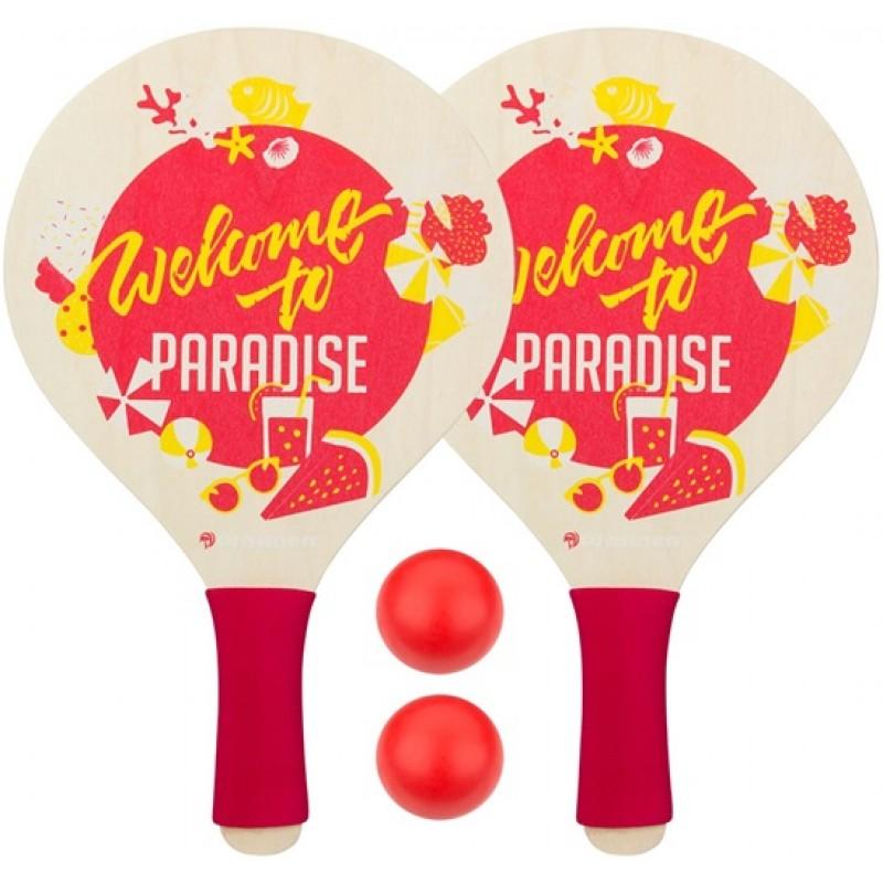 სანაპიროს ჩოგბურთის ნაკრები SCHREUDERS FOAM GRIP PARADISE 63BE ყვითელი - წითელი