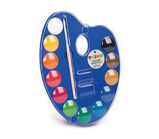 საღებავი აკვარელის 12x25ml ფუნჯით